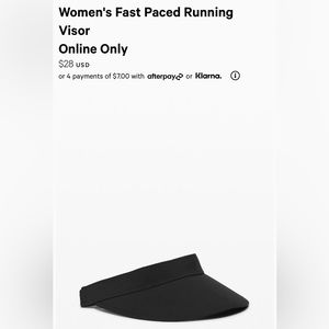 Women’s Fast Paced Run Visor NWT